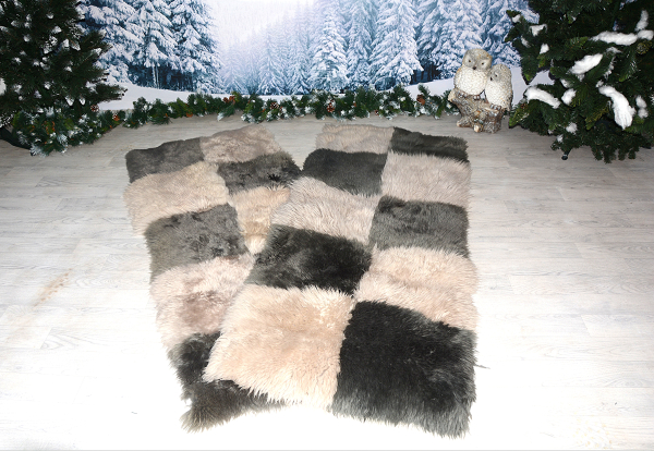 Bettumrandung Unterbett Twinset Lammfell Beige Grau (öko)